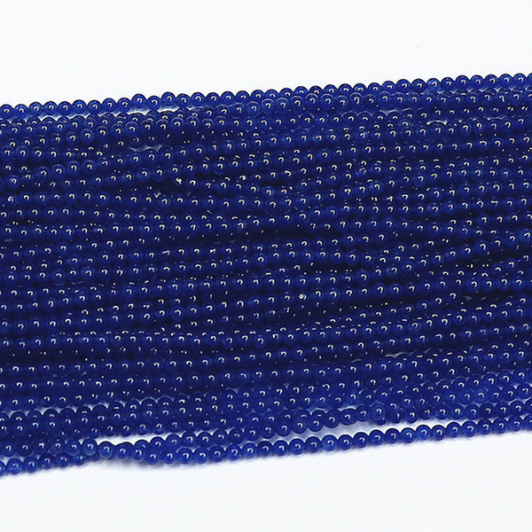DIY semi-finished products excellent quality 5 strands 2 mm round natural stone blue lapis lazuli jaspers AA+ loose spacers beads 15inc