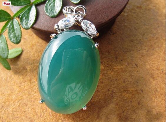 Natural stone blue agate green agate pendant pendants European and American fashion