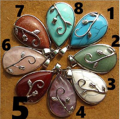 Natural Rose Quartz Crystal Natural Amethyst Pendant vine European and American fashion