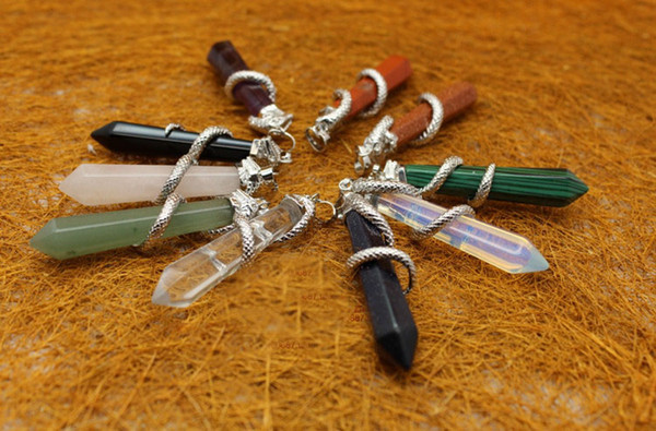 Natural hexagonal crystal pendants Europe exaggerated swine Serpent Column Serpent Column hexagonal column Pendant