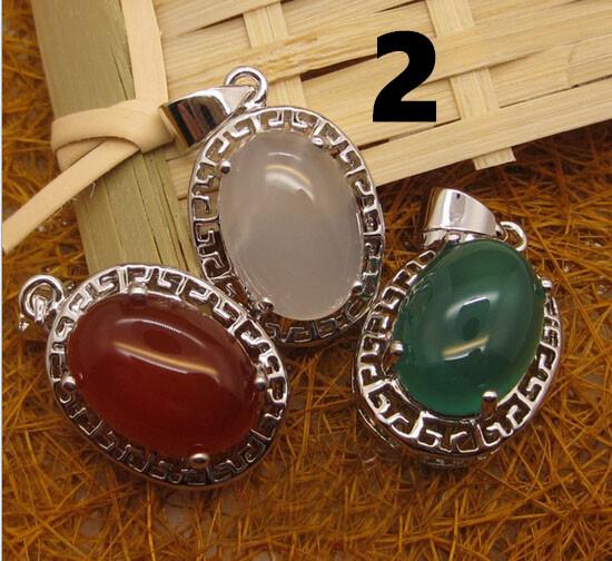 Natural crystal natural red agate green chalcedony pendant free shipping European and American fashion