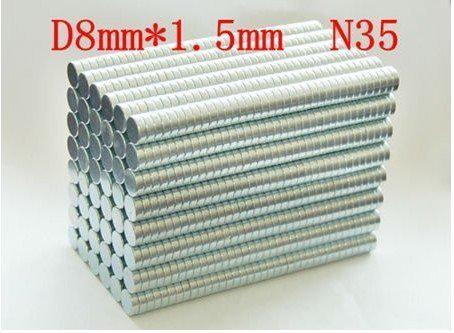 super Powerful Industrial n35 NdFeB magnet Neodymium permanent Magnets 8*1.5mm