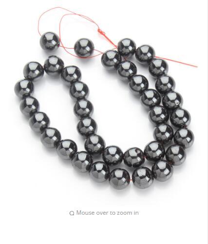 Black Hematite Stone Loose Round Beads(Not Magnetic) 40cm Strand 4 6 810 12mm For Jewelry Findings F366