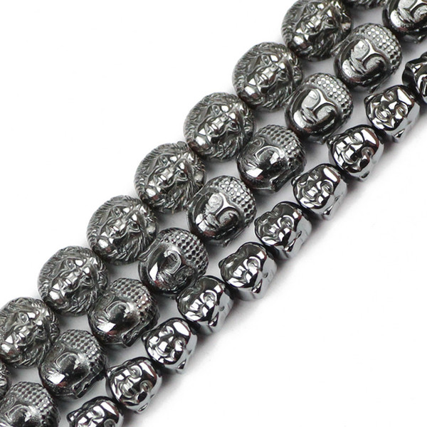 8mm Lion Buddha Maitreya head Black Hematite beads Natural Stone Loose beads Jewelry bracelet Making DIY Findings Accessories