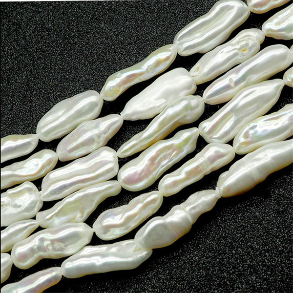 Long Strip Shape 16-22MM Natural Freshwater Pearls Beads DIY Jewelry Material Baroque Pearl Loose Beads Strand About 20pcs