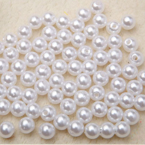 300pcs/lot New White/Ivory ABS Imitation Pearls Beads Making Jewelry Diy Beads Jewelry Handmade Necklace Pearls Round for Crafts