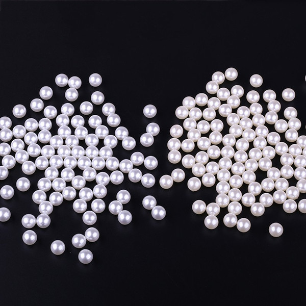 3mm 4mm White Imitation Pearl Round Hole Beads 500pcs/lot Wholesale Plastic Ball European Spacer Beads For DIY Jewelry Necklaces Making