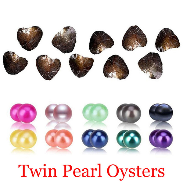 2018 DIY Freshwater Twins Pearls In Oysters 25 Colors Pearls Oyster Pearls With Vacuum-Packing Luxury Jewelry Birthday Gift For Women