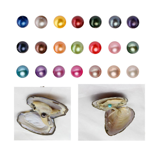 2018 Akoya High quality cheap love freshwater shell pearl oyster 6-7mm red gray light blue pearl oyster with vacuum packaging