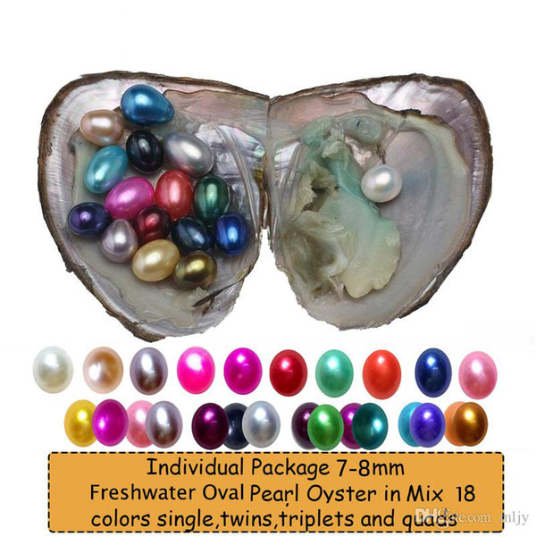 100% Freshwater Pearl with Oyster Potato shape Pearl in Shell 7-8mm Pearls in Oyster single, twins, triplets and quads DIY Pearls Oyster