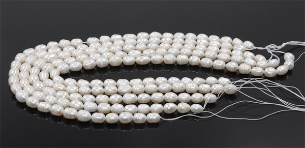 New Noble Natural Fresh Water Loose Pearl Oval Beads 8-9MM Fine Wedding Jewelry High Quality for Wholesale Free Shipping