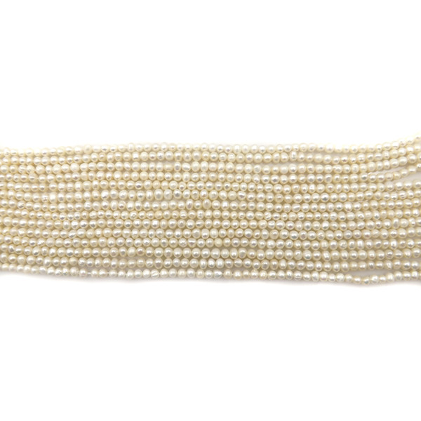 4mm White Freshwater Pearls Natural Real Pearls Loose Beads Fit Jewelry Making DIY 5 Strands Wholesale