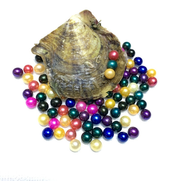 Round Oyster Pearl 6-9mm 20 Mixed Color Big Freshwater Natural Wish Pearl Loose Beads Vacuum Package Jewelry DIY Birthday Gifts wholesale