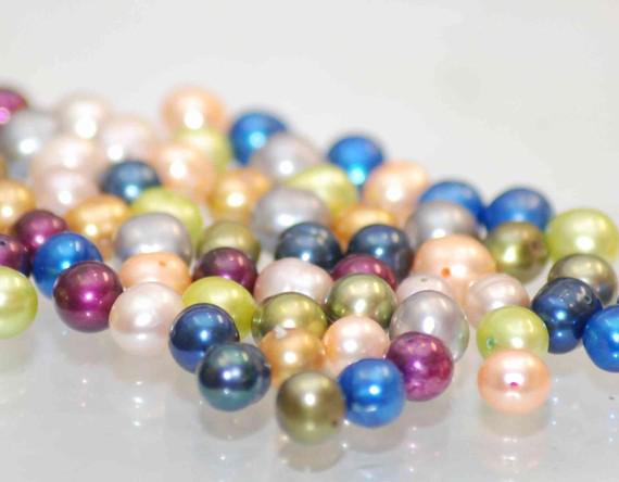 Freshwater Pearl Perfect Clean Pearl Full Strand 15'' AAA 7-8MM Natural Mixes Color Round Off Potato Pearl Reduced From ,Free Shipping