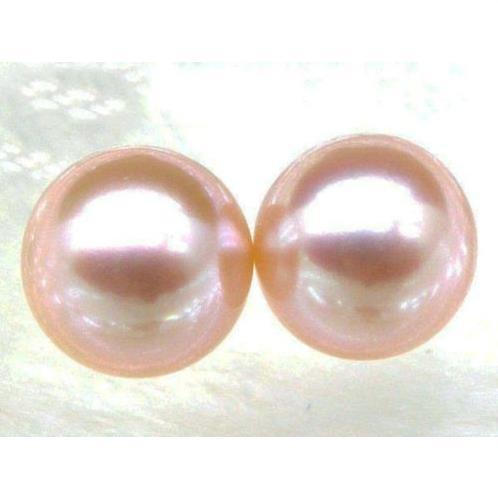 Natural 8mm AAA+++ match pair perfect round loose pink akoya pearl half drilled