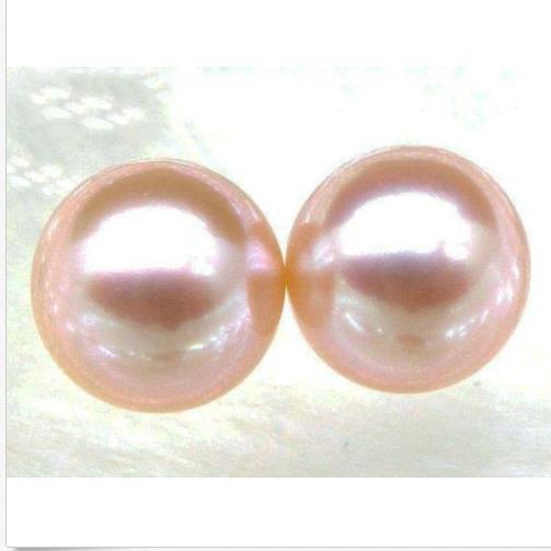 Natural 8.5mm AAA++ match pair perfect round loose pink akoya pearl half drilled