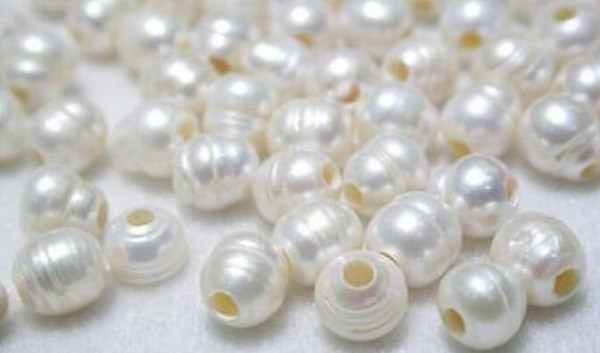 FREE SHIPPING 6-8MM White Freshwater Pearl Roundel jewelry Beads 15