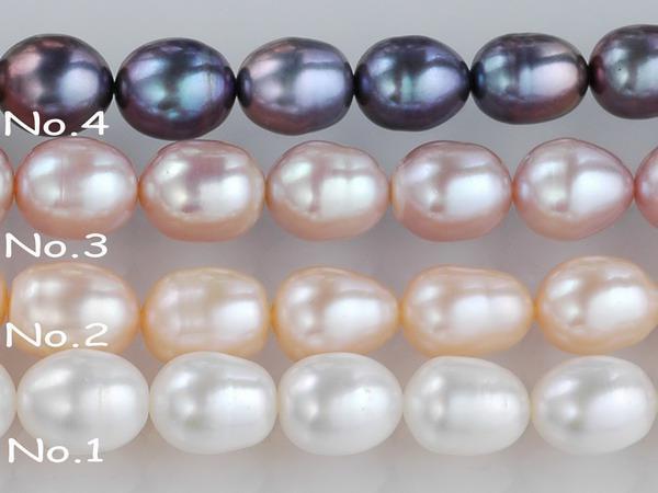 RC19 Teboer Jewelry Freshwater Pearls 9-10mm Rice Shape Cultured pearl strands