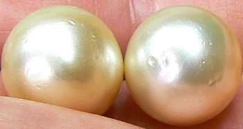 genuine FINE PAIR PERFECT 8-9MM SOUTH SEA NATURAL GOLD LOOSE PEARL