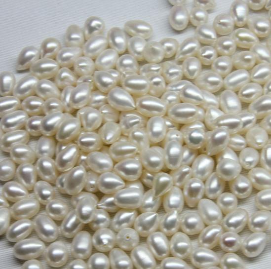 Wholesale Hot 8-9mm drop-shaped natural pearl loose beads half hole 0220