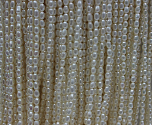 Loose Beads 5-6mm white cultured freshwater pearl loose beads fashion DIY jewelry rice shape