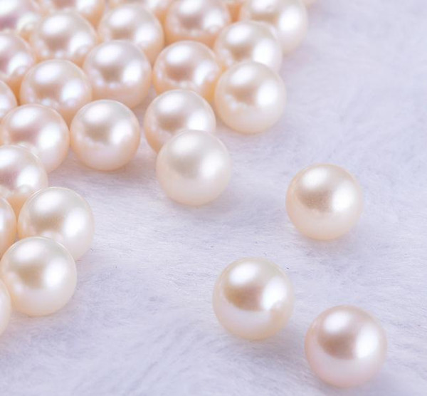 7-10mm Natural Freshwater Round Pearls Naked Beads Scattered Beads Grain Beads