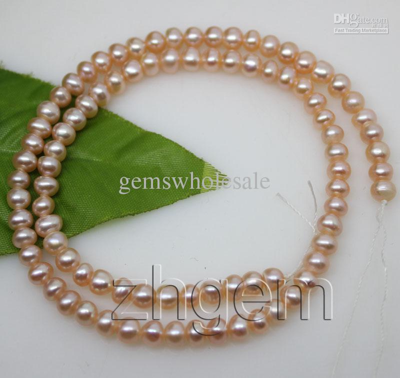 4-6mm natural pink pearl loose strands beads gem stone 14.5