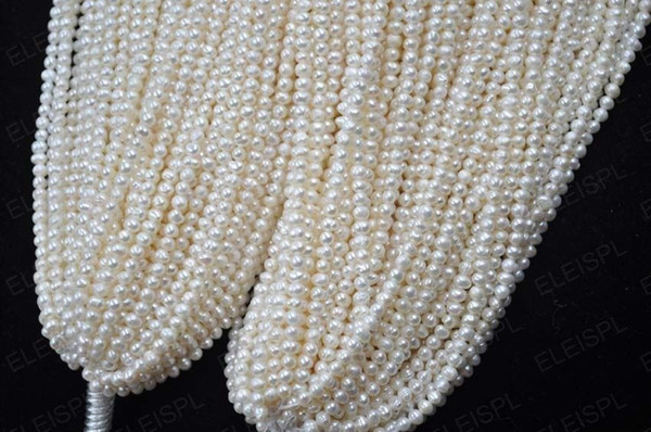 wholesale lots pure whiteness 4mm genuine freshwater pearl strands small beads 40cm each