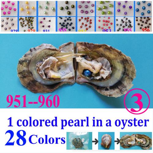 10 PCS free shipping round pearl oyster 6-8mm 24 colors dyed pearl in oyster with vacuum-packed 03