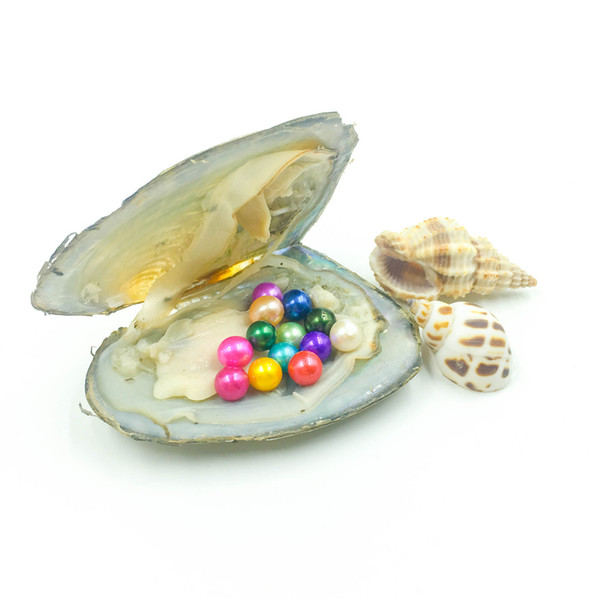 30PCS 13 Round Pearls 6-8mm Mixed Colors Pearls In Freshwater Oyster Individual Vacuum Package DHL Free Shipping Children's Jewelry