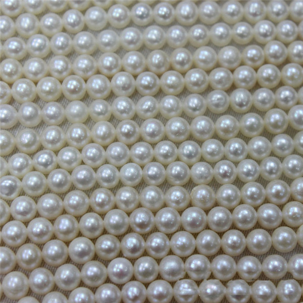 High Grade 4 5 6 7mm Natural Round Pearls White Freshwater Pearl Beads Strand pearl Beaded fit jewelry handmade 40cm/string