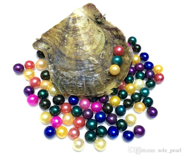 Sea Akoya Pearl oyster 2018 Round 6-7mm pearl 20 Colors seawater natural Oyster wish pearl meaning funny birthday DIY gift wholesale