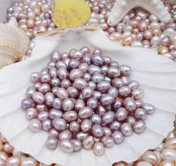 High quality 6-7MM Oval Pearls seed beads 3colors white Pink purple Loose Freshwater pearls for jewelry making supplies Cheap KKA1744