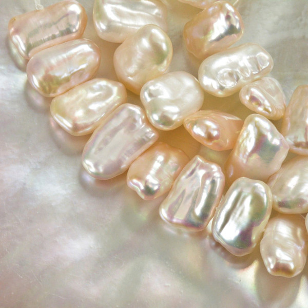 15 inch FRESHWATER Keshi PEARL Strand Lustrous Multicolor Baroque