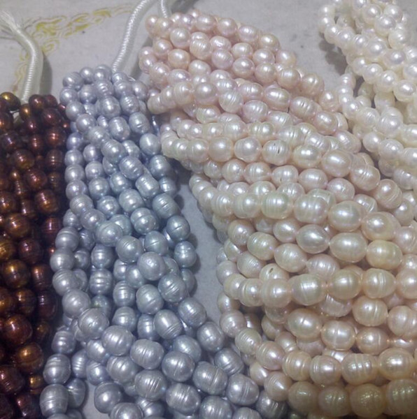 FREE SHIPPING4color Grain type pearl bead 10-11mm jewelry Necklaces and bracelets can be made 15''