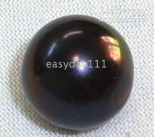 New Fine PERFECT TAHITIAN BLACK LOOSE PEARL HALF DRILL 8-9MM 2piece/lot