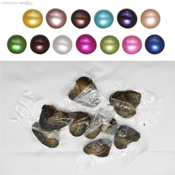 HIGH QUALITY Round Oyster Pearl 6-7mm 31 Mix color big Fresh water Gift DIY Natural Pearl Loose beads Decorations Vacuum Packaging wholesale