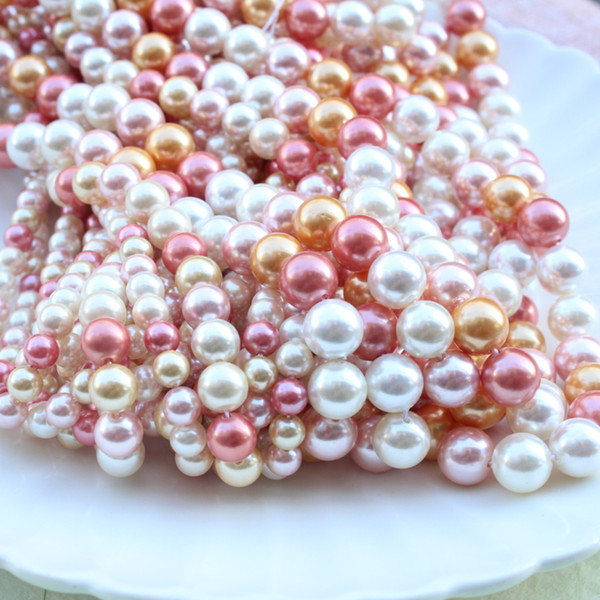 Mixed Colors 6mm 8mm 10mm 12mm Round Shape Imitation Pearl Loose Beads for Jewelry Making Craft Necklace Bracelet DIY