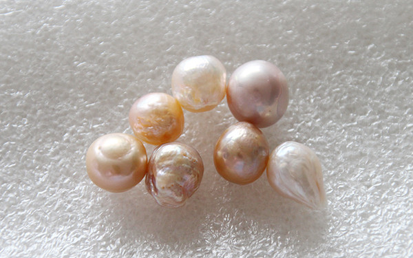 Natural big size giant baroque pearl 11-13mm white peach lavender mixing color weird irregular shape Gorgeous loose pearls without shell