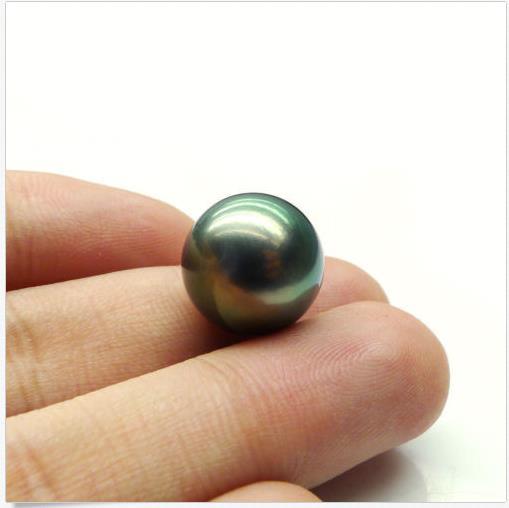 Huge 10MM tahitian black blue round loose pearl undrilled