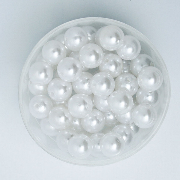 14-20mm Pearl Round White Ivory Pearl Imitation ABS Beads Jewelry Findings DIY Phone Case High Quality