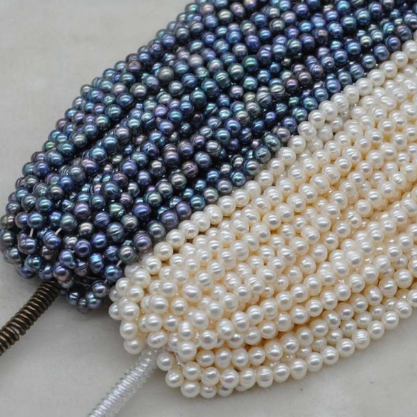 wholesale 10 strands 6-7mm white peacock black freshwater pearl strings