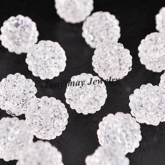 Resin Beads 10mm White 50pcs/Lot Jewelry Findings For DIY Free Shipping