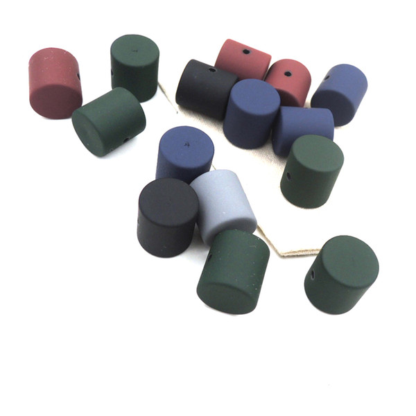 100pcs short tube Bead 14x14mm FOR JEWELRY making accessory RESIN wholesale assorted dark color sideway hole EA437