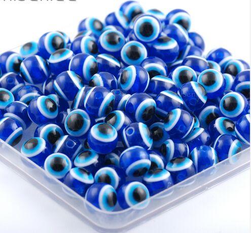 1000PCS/lot Hamsa Hand Evil Eye Beads Round Spacer Beads Fit Europe Beads Jewelry Making 4 5 6 8 10mm