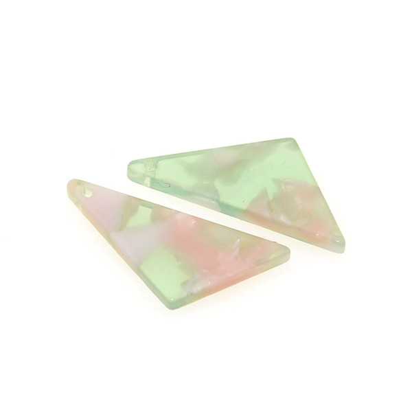 20Pcs 25x11MM Acetate Acetic Acid Triangle DIY Earrings Pendants Pendulum Ornaments Acetic Acid Fresh Powder For Jewelry Making Accessories