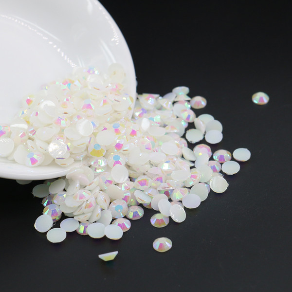 Jelly White AB Resin Flat back Rhinestone All Size 3mm,4mm,5mm,6mm in wholesale prcie with best quality rhinestone