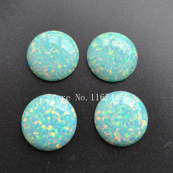 10pcs/lot OP03 Moon Yellow 18mm Synthetic Round Cabochon Opal Stone for DIY Jewelry