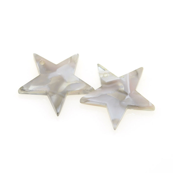 20Pcs 20MM Acetate Acetic Acid Star DIY Earrings Pendants Pendulum Ornaments Acetic Acid Fresh Powder For Jewelry Making Accessories