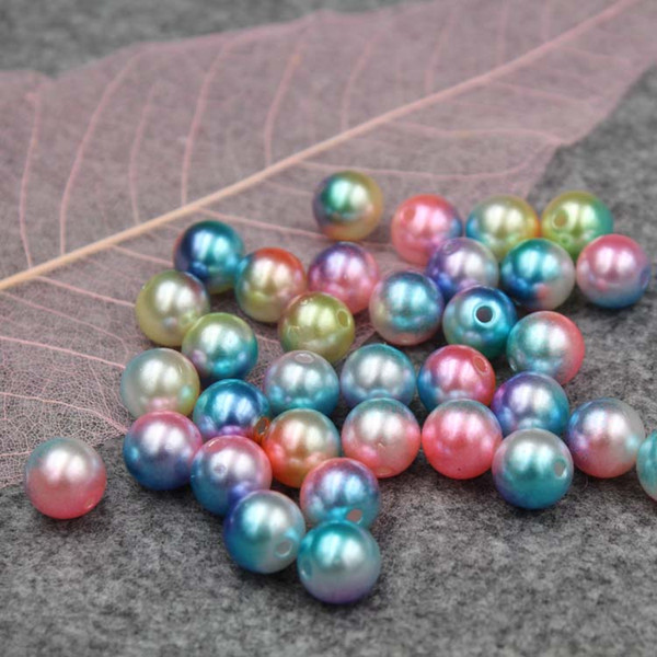 100pcs/lot Mermaid Symphony Pearls DIY Jewelry Gradient Straight Hole Pearl Loose Beads Hair Accessories 10MM Pearl Accessories